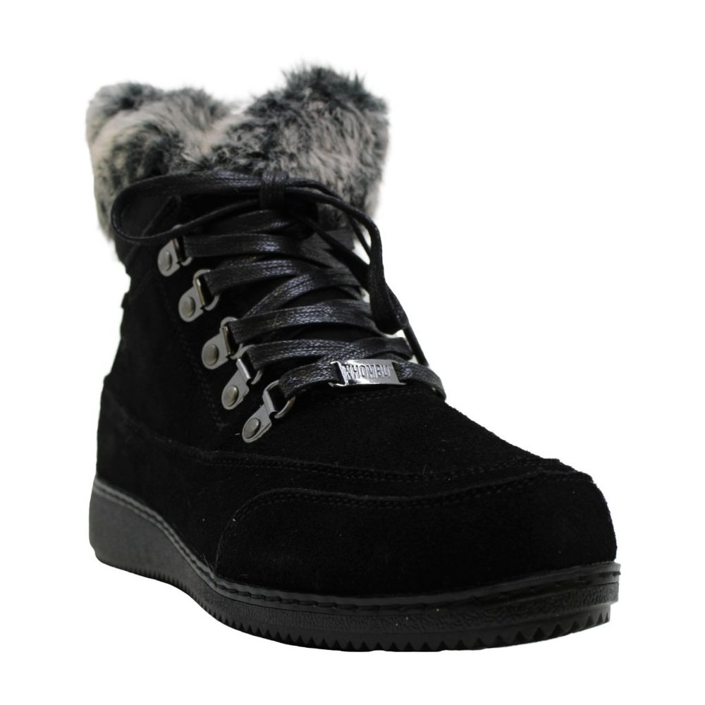 Khombu Women's Francie Boots with Faux Fur Trim - Picture 1 of 12